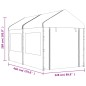 Gazebo com telhado 4,46x2,28x2,69 m polietileno branco