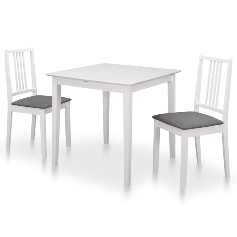 3 pcs conjunto de jantar MDF branco-Conjuntos de móveis para cozinha e sala de jantar-Home Retail