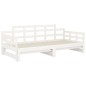 Estrutura sofá-cama de puxar 2x(80x200) cm pinho maciço branco