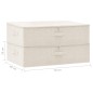 Caixas de arrumação 2 pcs tecido 70x40x18 cm cor creme