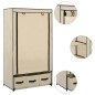 Roupeiro 87x49x159 cm tecido cor creme