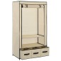 Roupeiro 87x49x159 cm tecido cor creme