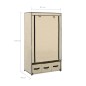 Roupeiro 87x49x159 cm tecido cor creme