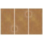 Decoração p/ muro de jardim 3pcs 105x55cm aço corten design sol