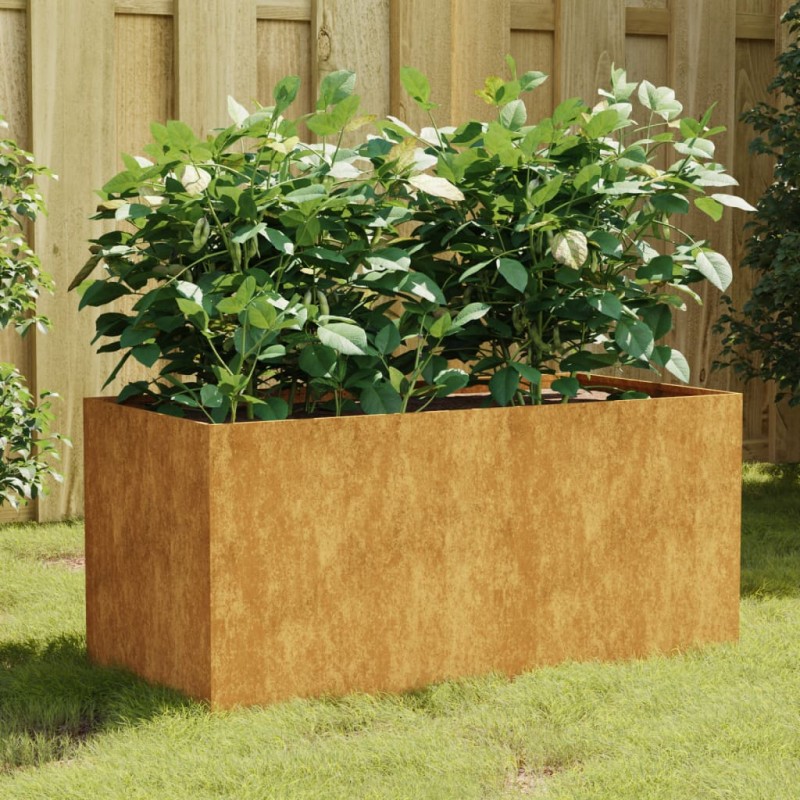 Vaso/floreira 80x40x40 cm aço corten-Vasos e floreiras-Home Retail