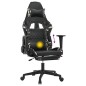 Cadeira gaming massagens apoio pés couro artif preto/camuflagem