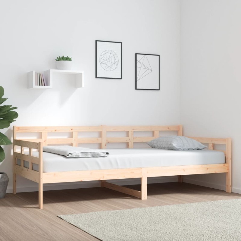 Sofá-cama 90x200 cm madeira de pinho maciça-Camas e estruturas de camas-Home Retail