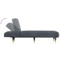 Chaise longue veludo cinzento-escuro