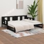 Estrutura sofá-cama de puxar 2x(90x200) cm pinho maciço preto