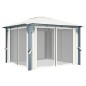 Gazebo com cortina 300x300 cm alumínio creme