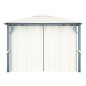 Gazebo com cortina 300x300 cm alumínio creme