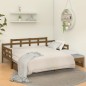 Estrutura sofá-cama de puxar pinho maciço castanho 2x(90x190)cm