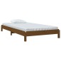 Cama empilhável 90x190 cm madeira de pinho maciça castanho mel