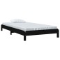 Cama empilhável 75x190 cm madeira de pinho maciça preto