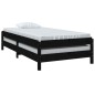 Cama empilhável 75x190 cm madeira de pinho maciça preto