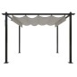 Gazebo de jardim com telhado retrátil 3x3 m cor creme