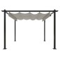 Gazebo de jardim com telhado retrátil 3x3 m cor creme