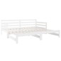 Estrutura sofá-cama de puxar 2x(90x190) cm pinho maciço branco