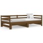 Estrutura sofá-cama de puxar 2x(90x190)cm pinho maciço castanho