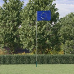 Bandeira da União Europeia e mastro 5,55 m alumínio