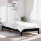 Estrutura de cama de solteiro 90x190 cm pinho maciço preto