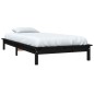 Estrutura de cama de solteiro 90x190 cm pinho maciço preto