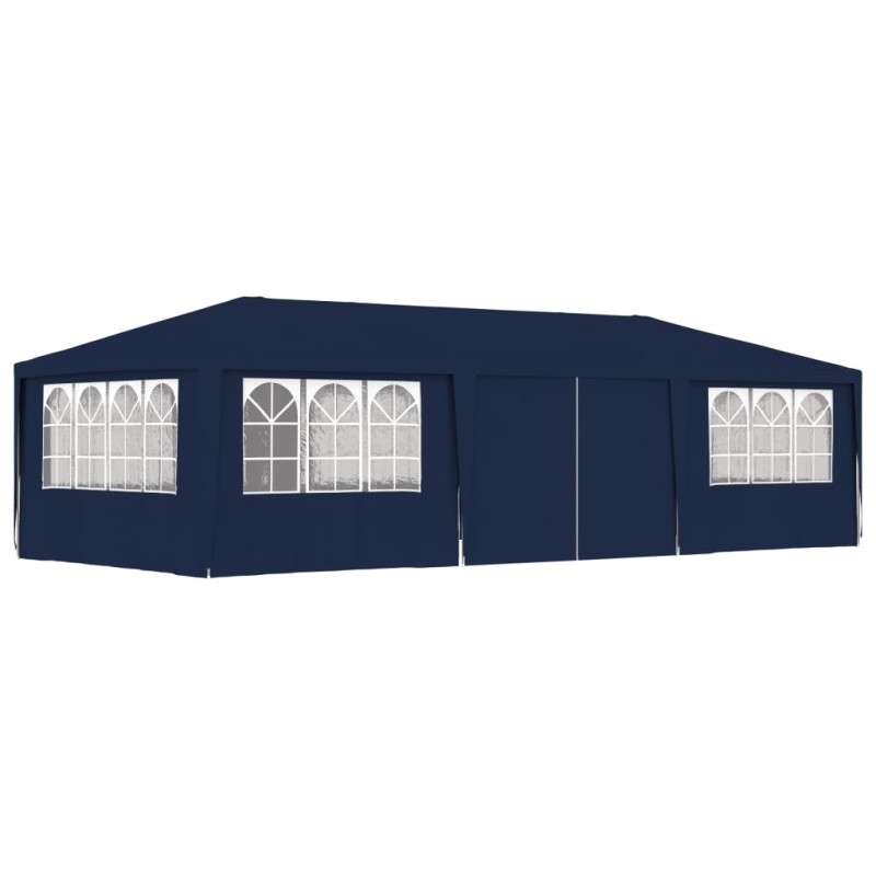 Tenda festas profissional c/ paredes laterais 4x9m 90g/m² azul-Toldos e gazebos-Home Retail