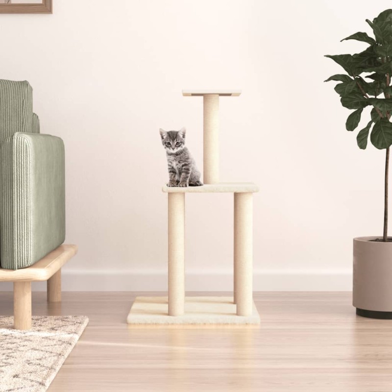 Árvore para gatos c/ postes arranhadores sisal 85,5 cm creme-Móveis para gatos-Home Retail