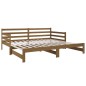 Estrutura sofá-cama de puxar 2x(90x190)cm pinho maciço castanho