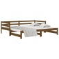 Sofá-cama puxar 2x(80x200) cm pinho maciço castanho mel