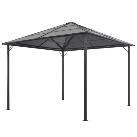 Gazebo com telhado de alumínio 3x3 m preto