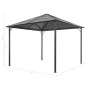 Gazebo com telhado de alumínio 3x3 m preto