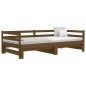 Sofá-cama puxar 2x(80x200) cm pinho maciço castanho mel