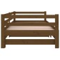 Sofá-cama puxar 2x(80x200) cm pinho maciço castanho mel