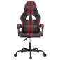 Cadeira gaming giratória couro artificial preto/vermelho tinto