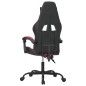 Cadeira gaming giratória couro artificial preto/vermelho tinto