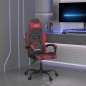 Cadeira gaming giratória couro artificial preto/vermelho tinto