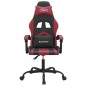 Cadeira gaming giratória couro artificial preto/vermelho tinto