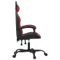 Cadeira gaming giratória couro artificial preto/vermelho tinto