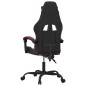 Cadeira gaming giratória couro artificial preto/vermelho tinto