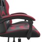 Cadeira gaming giratória couro artificial preto/vermelho tinto