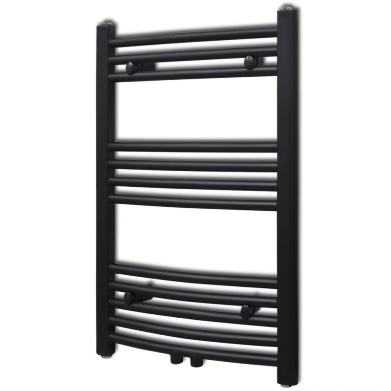 Aquecedor toalhas casa de banho curvo 500 x 764 mm preto-Radiadores para aquecimento-Home Retail