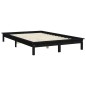 Estrutura cama de casal pequena 120x190 cm pinho maciço preto