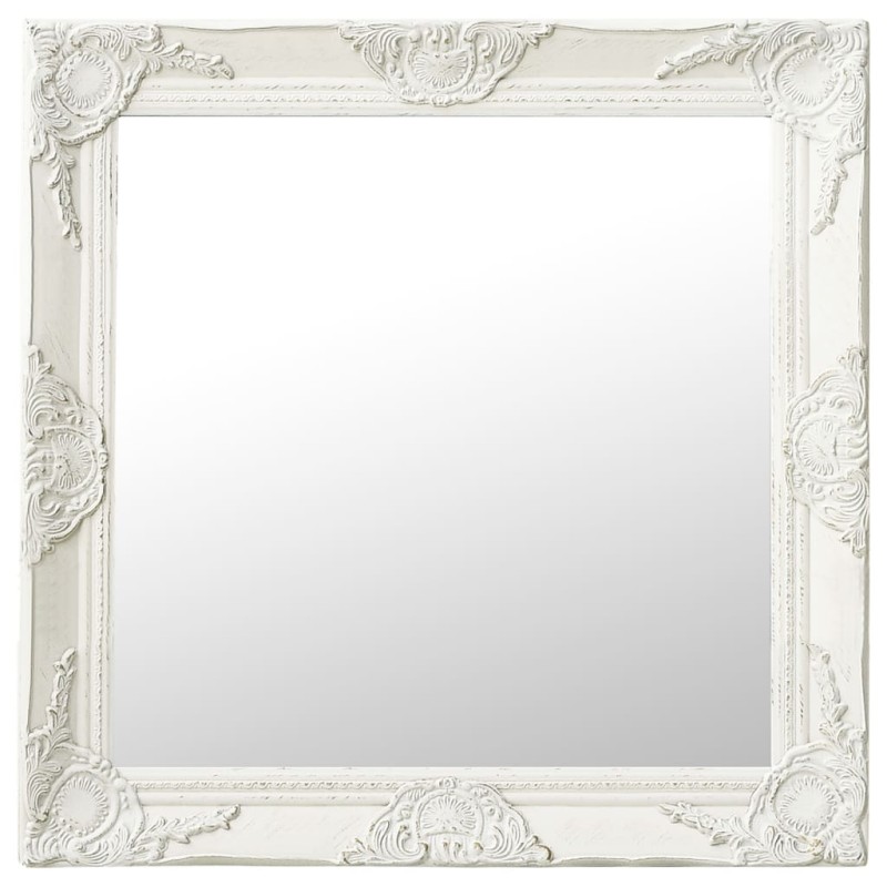 Espelho de parede estilo barroco 60x60 cm branco-Espelhos-Home Retail