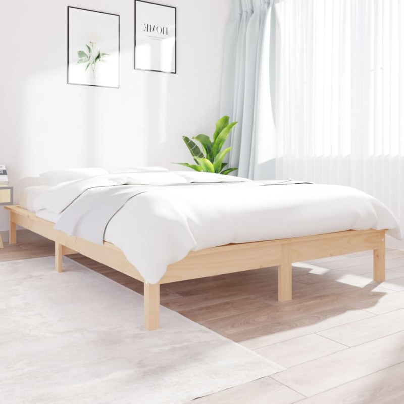 Estrutura de cama super king size 180x200 cm pinho maciço-Camas e estruturas de camas-Home Retail