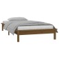 Estrutura de cama c/ luzes LED 90x200 cm madeira castanho mel