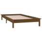 Estrutura de cama c/ luzes LED 90x200 cm madeira castanho mel