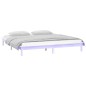 Estrutura de cama c/ LED 140x190 cm branco