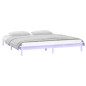 Estrutura de cama com LEDs 200x200 cm pinho maciço branco