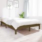 Estrutura de cama 140x190 cm pinho maciço castanho mel